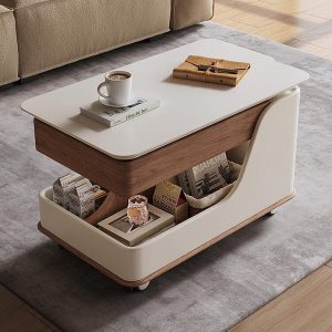 Nordic Rectangular Sintered Stone Adjustable Side Table