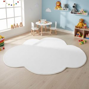 White Ultra Soft Irregular Shaped Rug