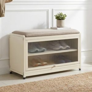Luxury Shoe Bench Storage Cabinet