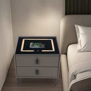 Smart Bedside Table with Wireless Charging